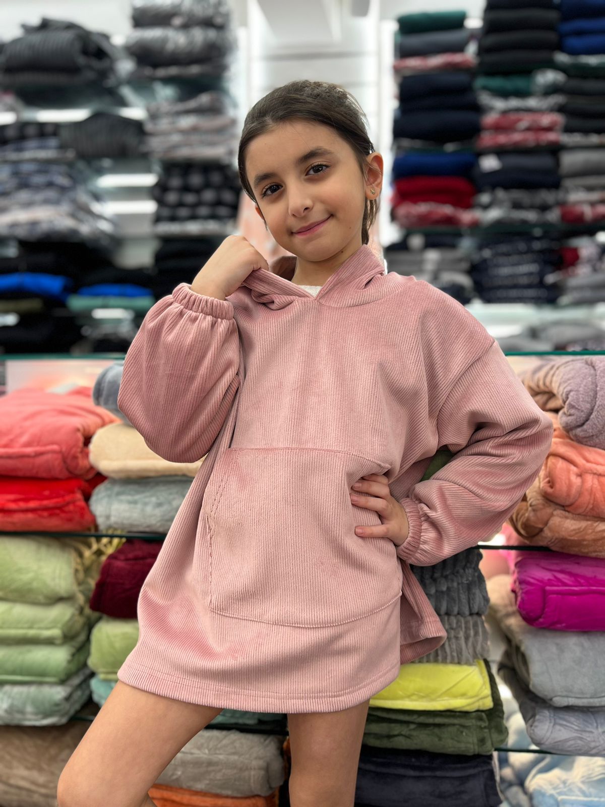 Dark-Pink Kids Hooded Blanket