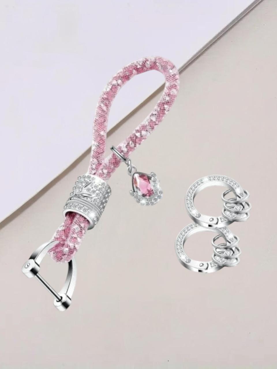 Pink Rhinestone Keychain