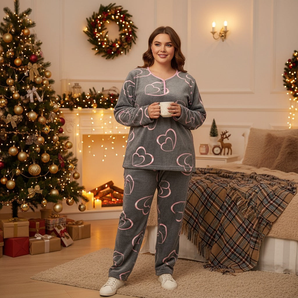 Grey Hearts PJ (Big Size)