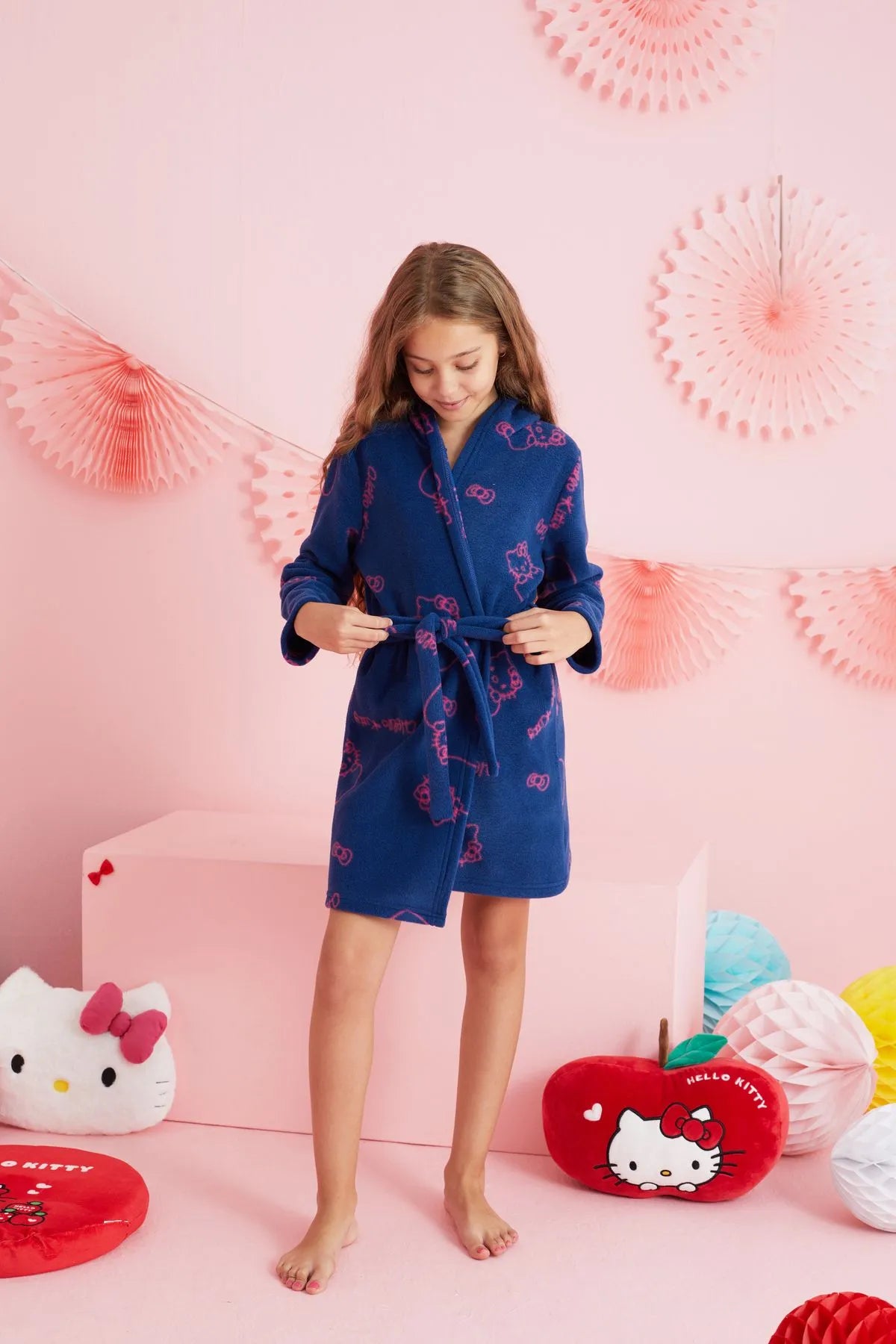 Dark-Blue Hello Kitty Kids robe