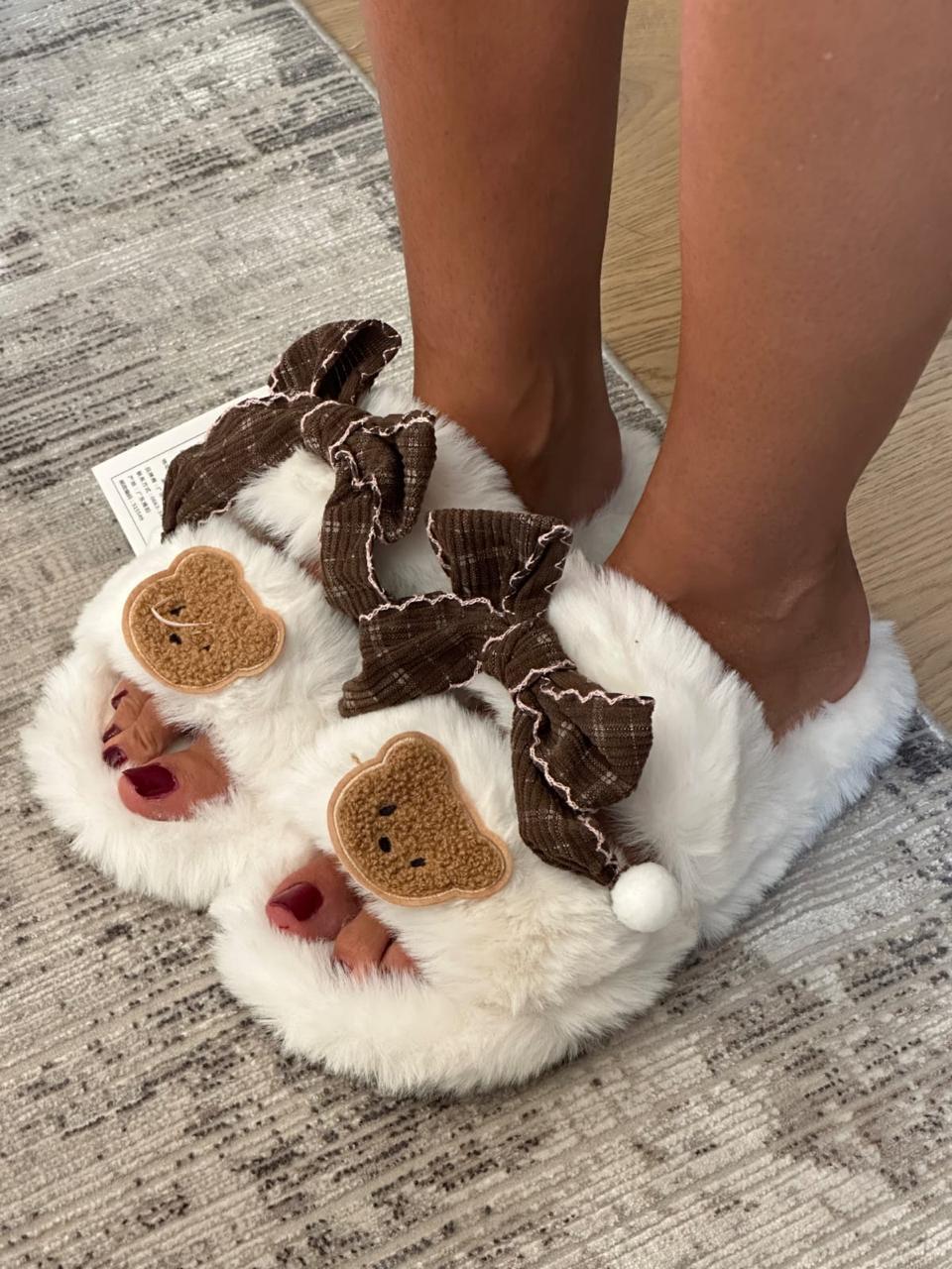 Teddy and bow Slipper