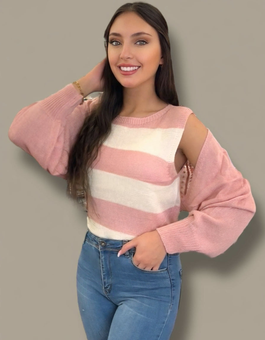 Pink Top & Cardigan