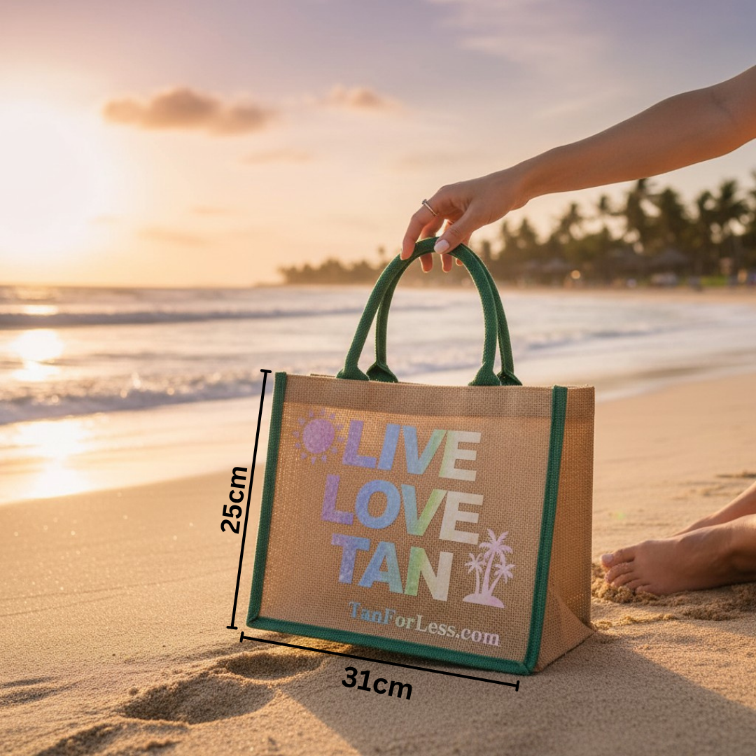 Green Jute Beach Tote