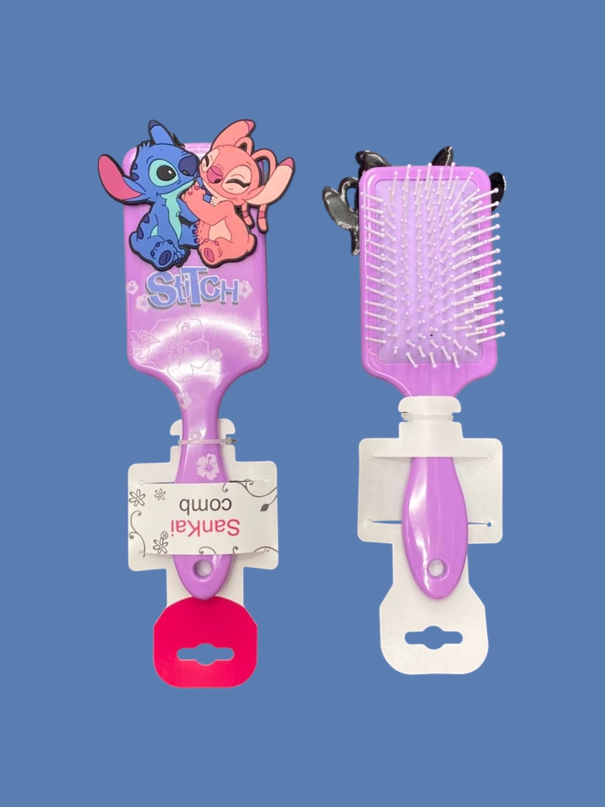 Purple stitch hairbrush