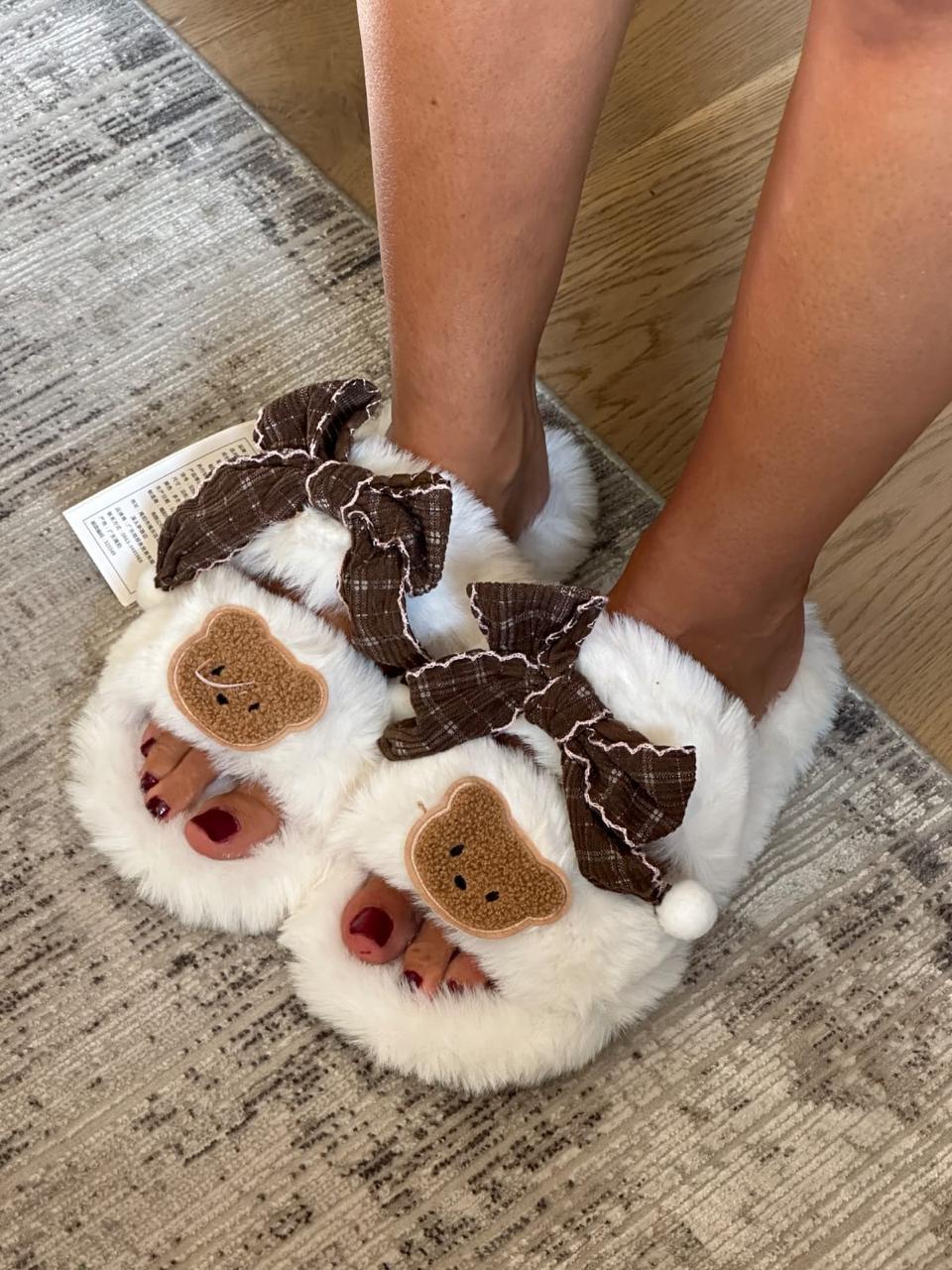 Teddy and bow Slipper