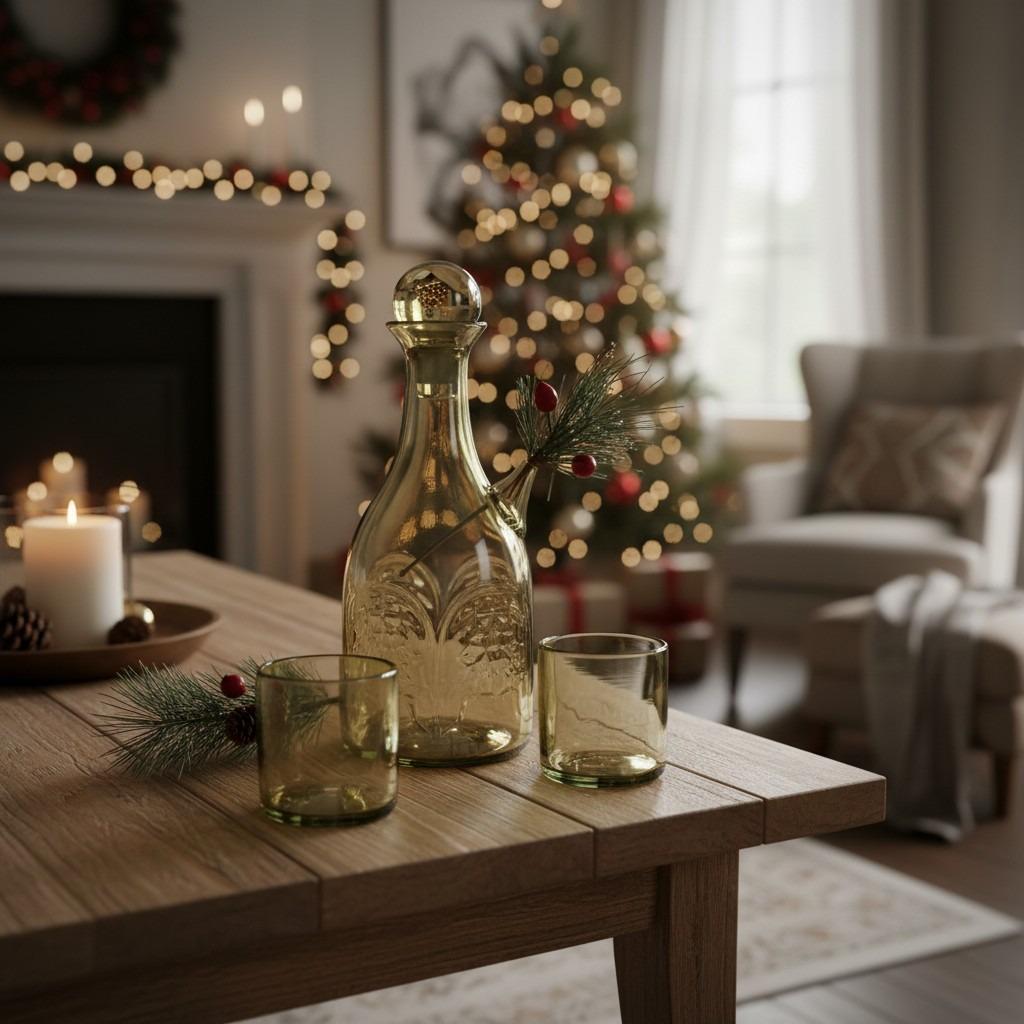 Elegant Glass Cup & Bottle Set