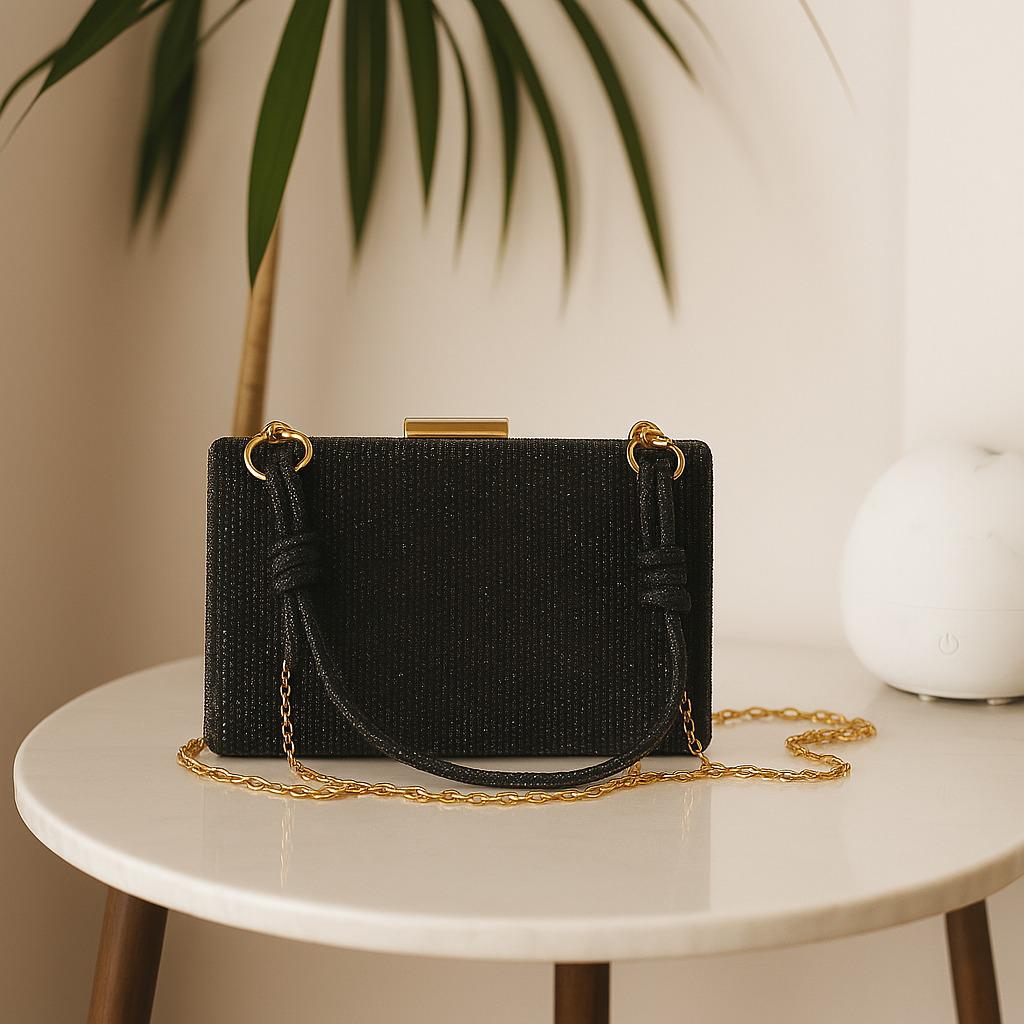 Black Compact Clutch Bag