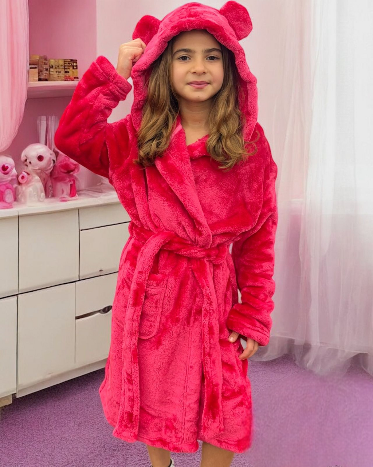 Fuschia kids robe