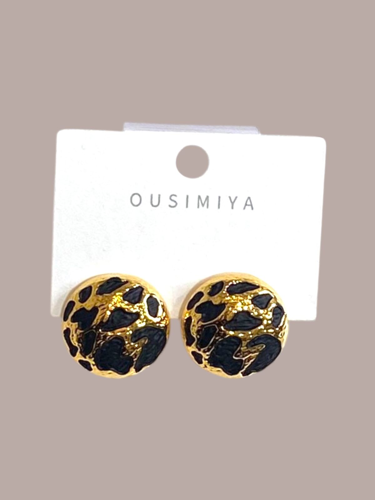 Gold Leopard print earring