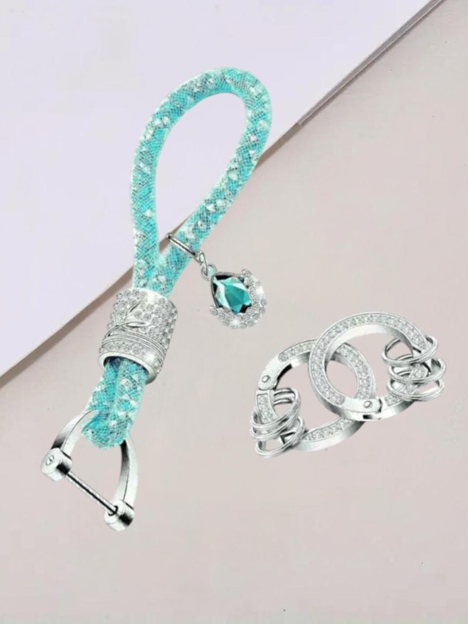 Blue Rhinestone Keychain