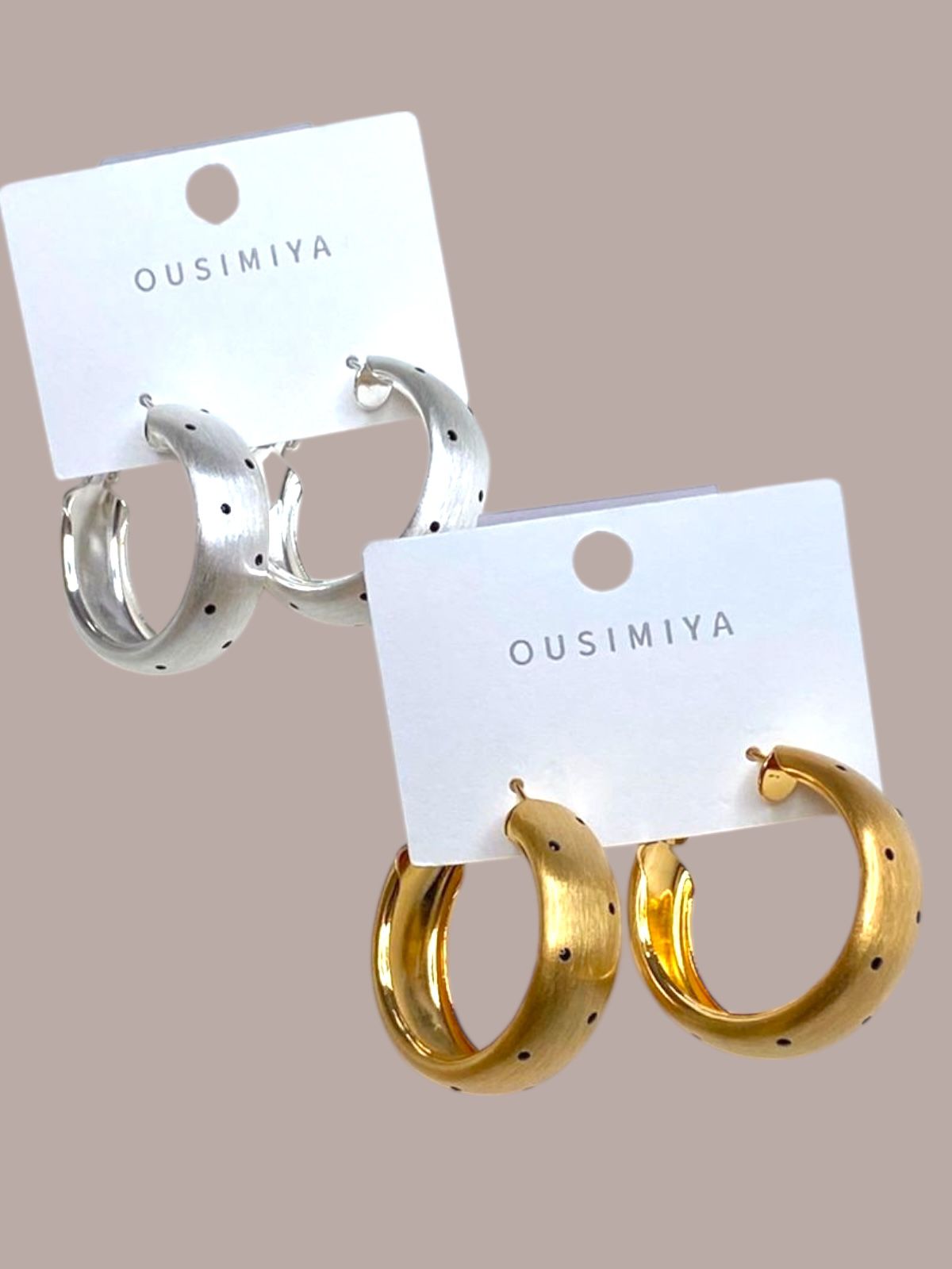 Polka dots hoop earrings