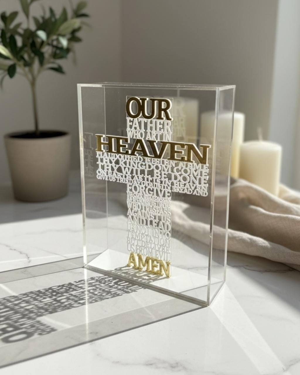 English Elegant Laser-Cut White Cross