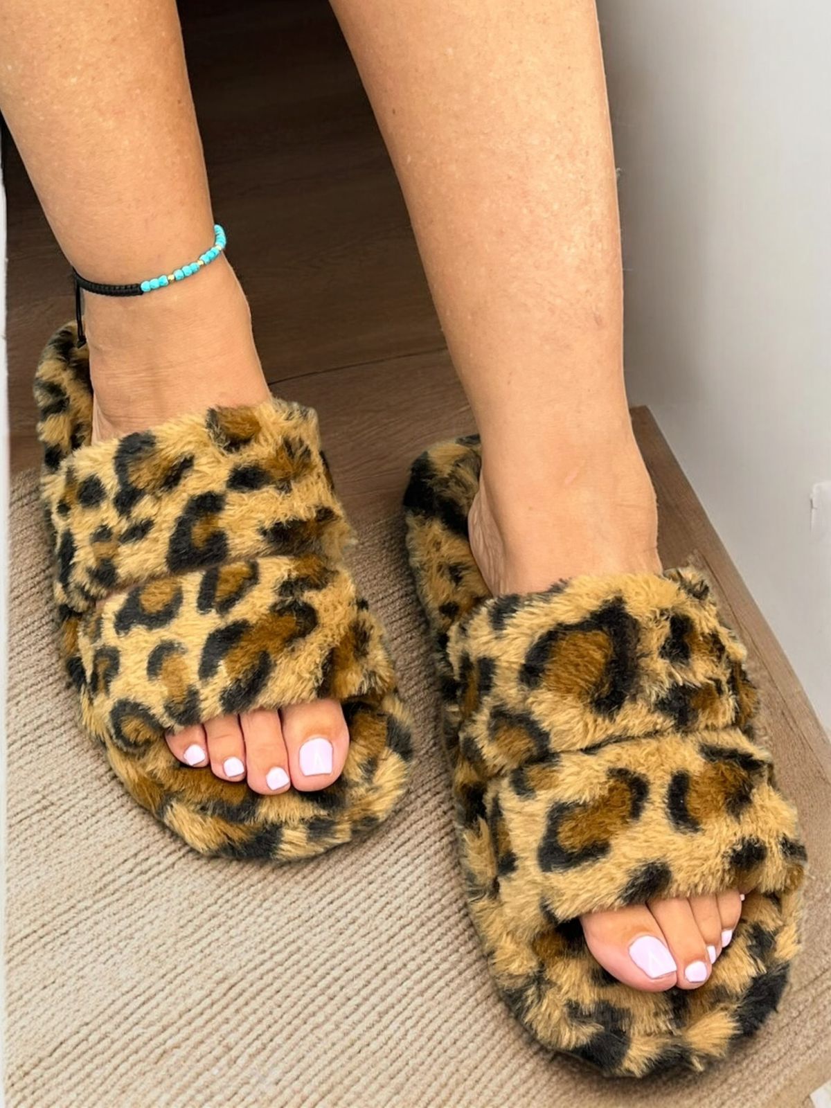 Leopard print slippers