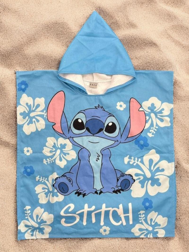 Blue stitch towel poncho