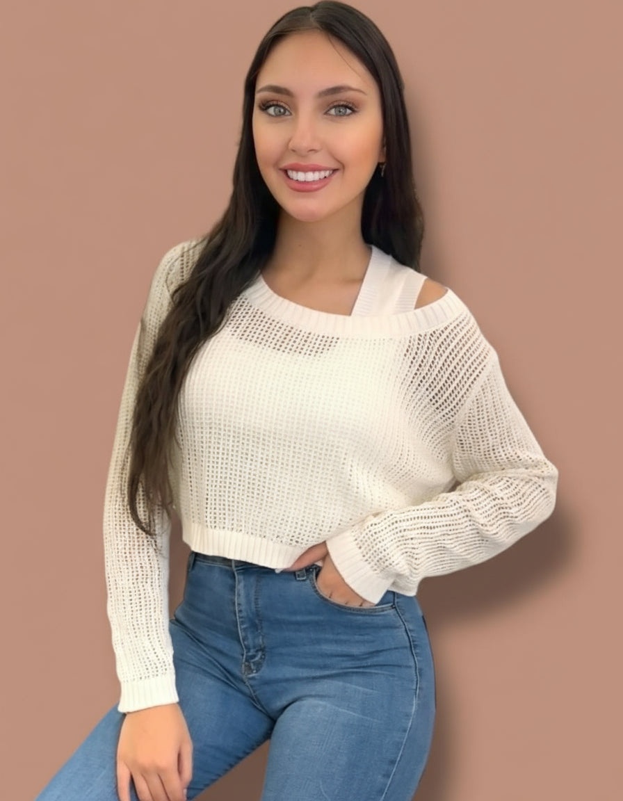 White Soft 2 piece Cardigan