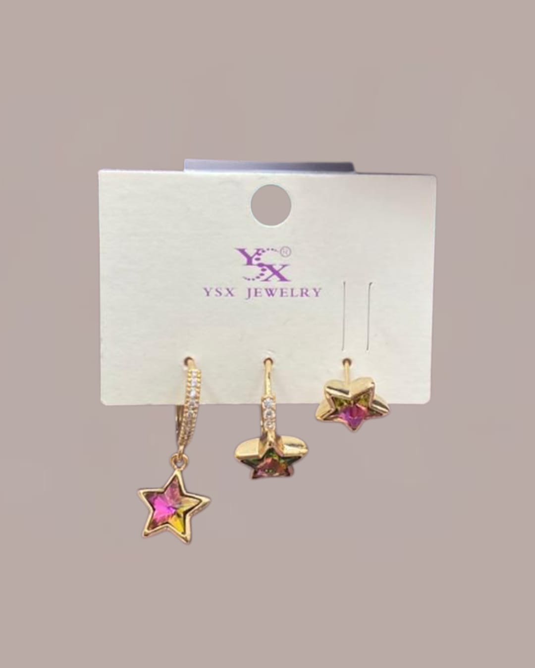 Pink Star earring set