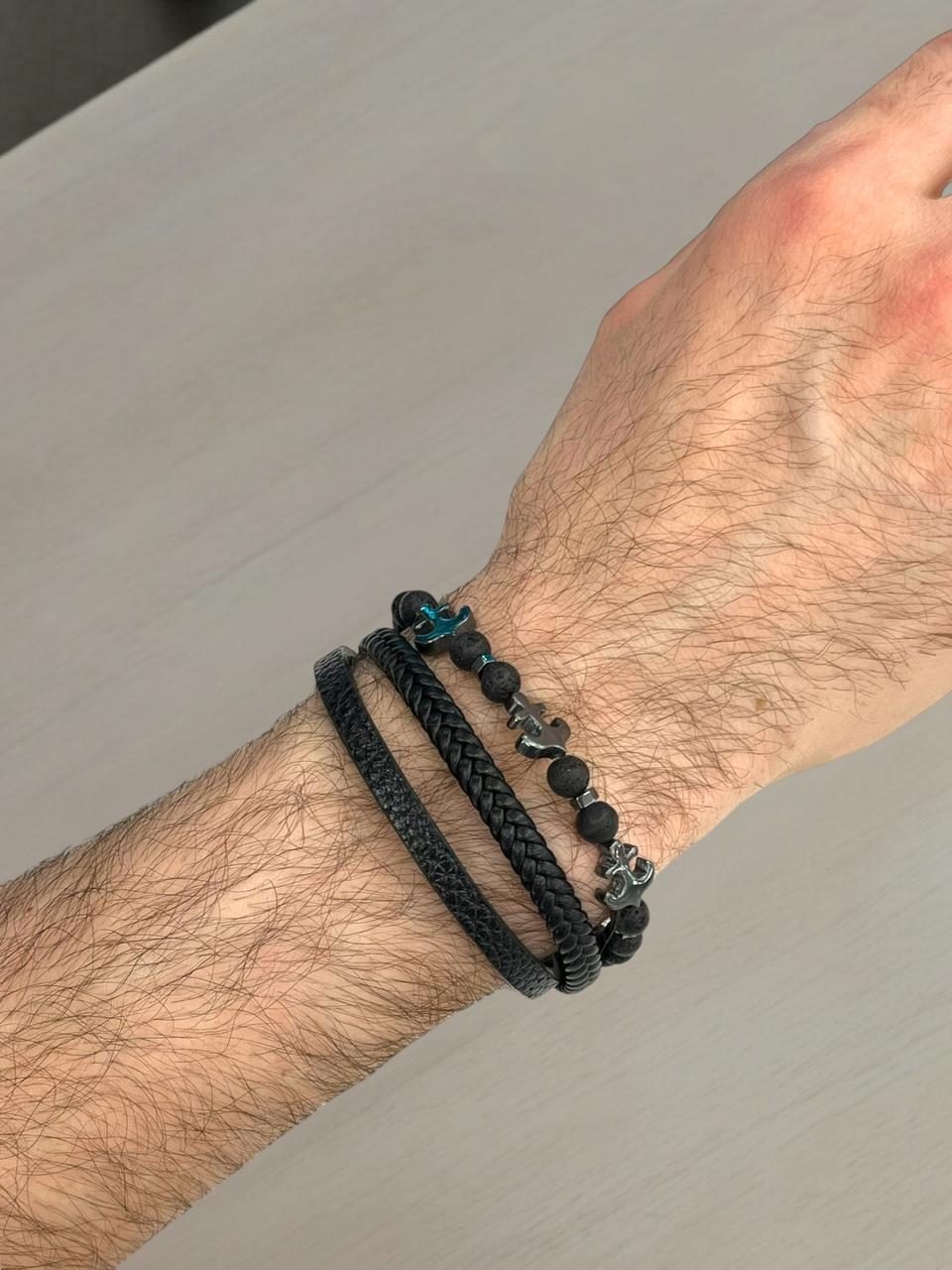 Anchor Leather Bracelet 2