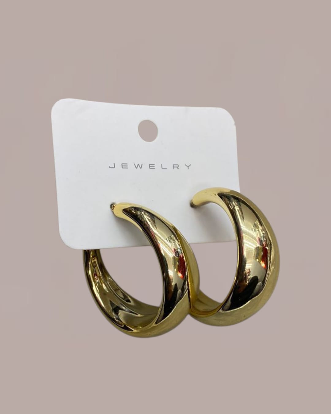Gold Thick Hoop Earrings