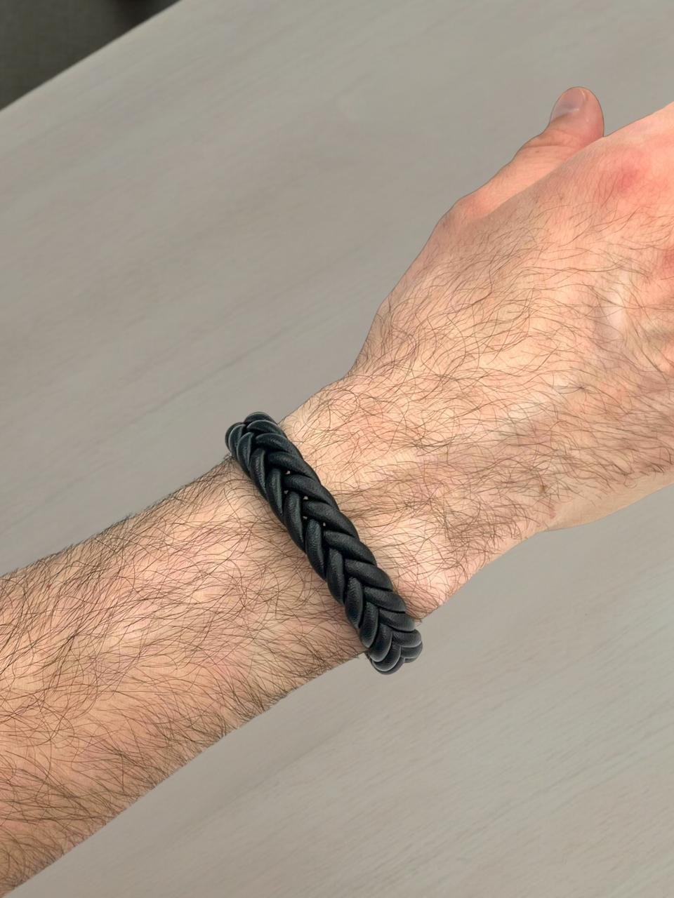 Black Thick Braided Bracelet