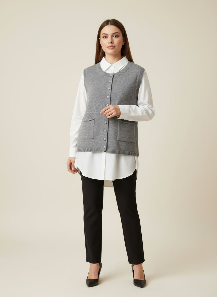 Chemise and Pullover Vest Set