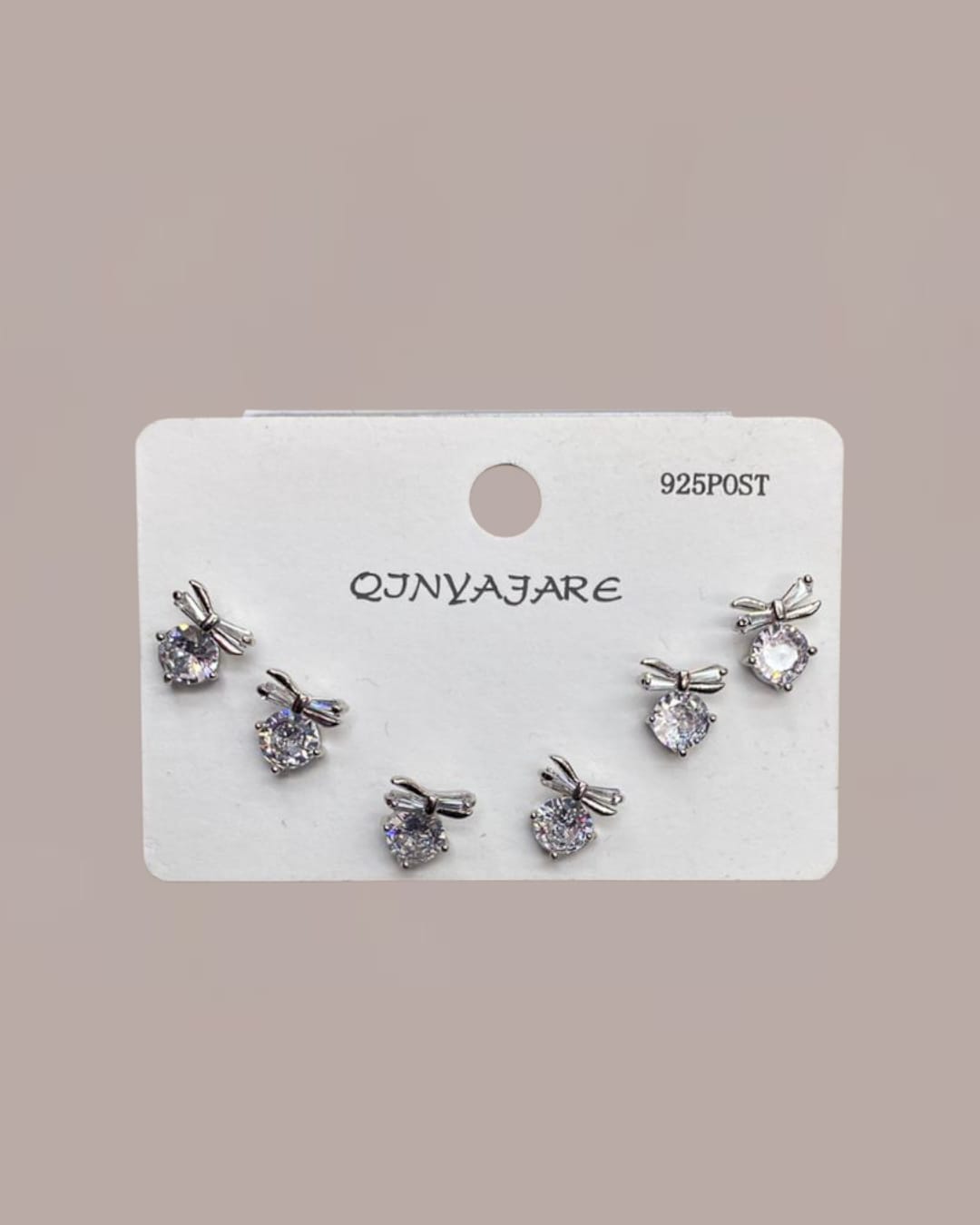 6 Silver earring set