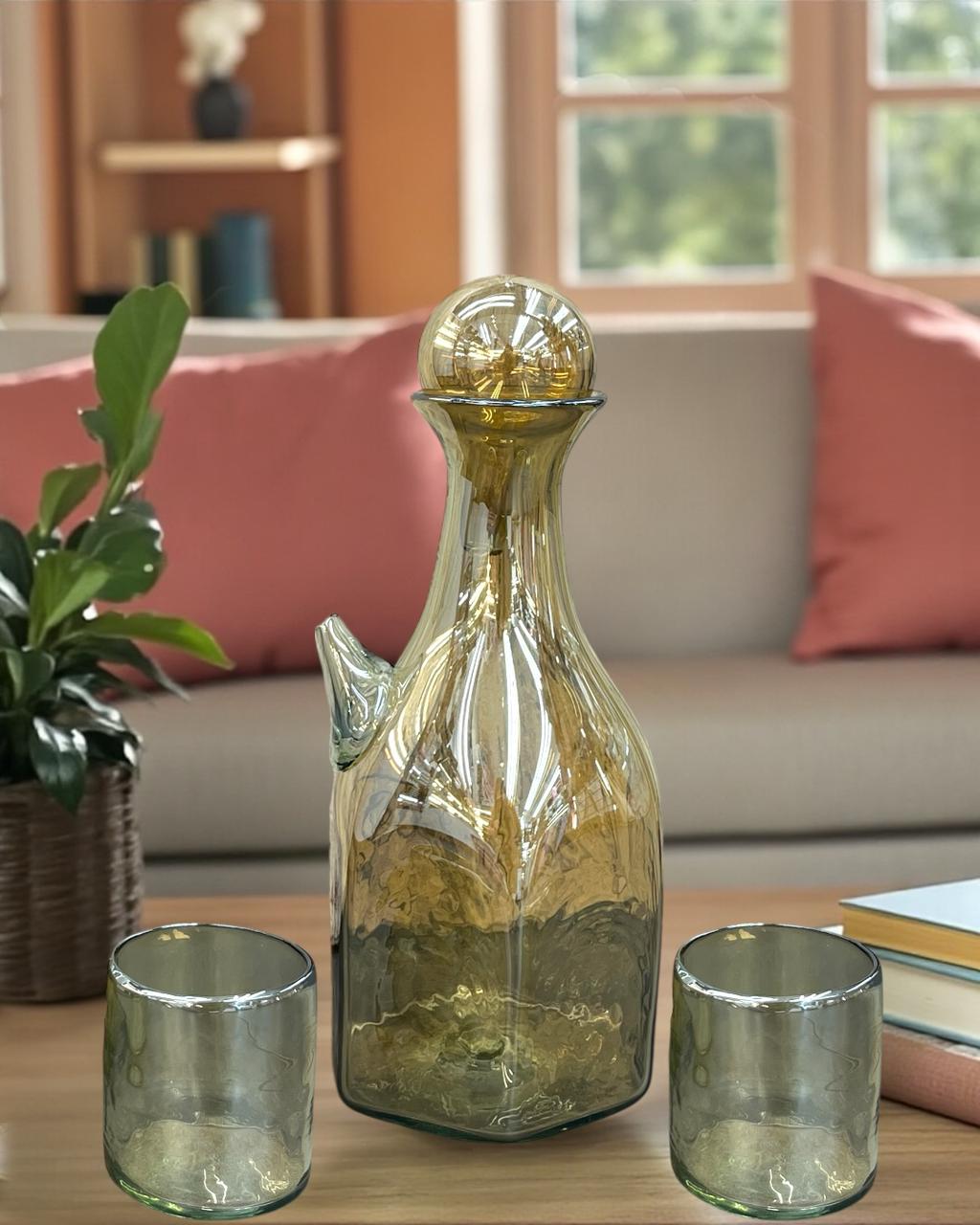 Elegant Glass Cup & Bottle Set