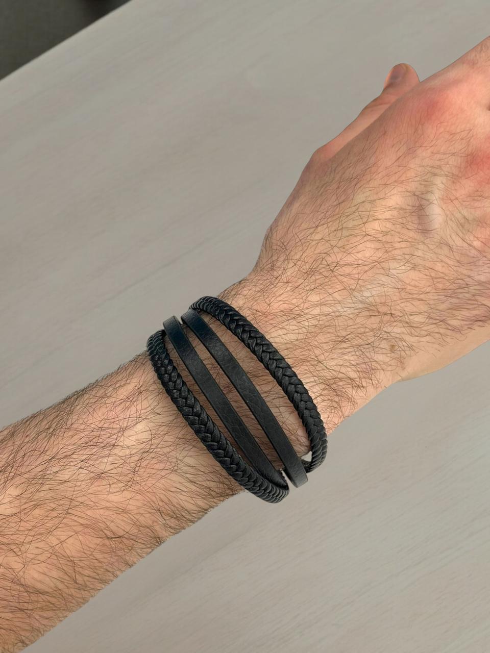 4-Strand Braided Leather Bracelet 1