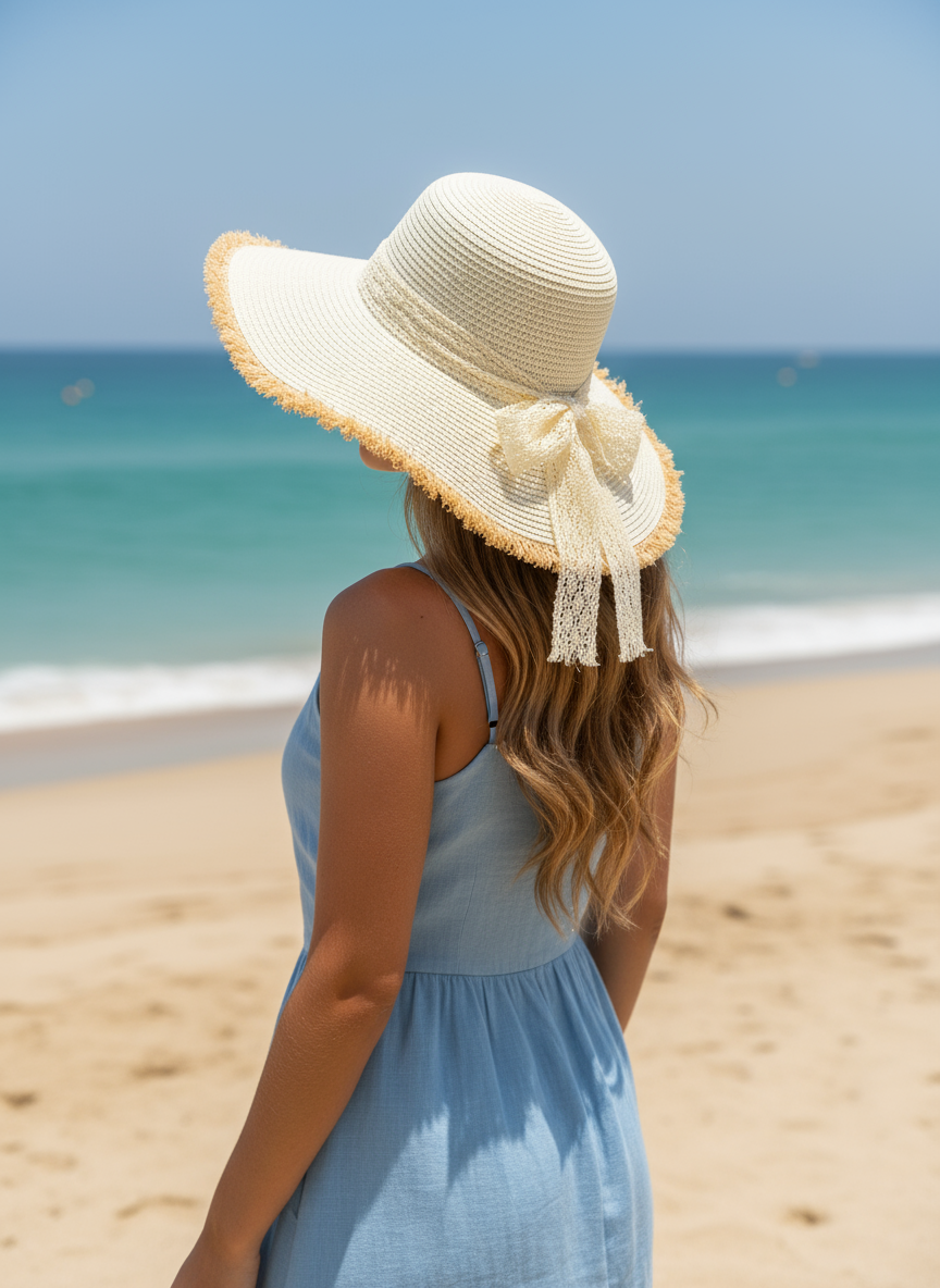 Bow beach hat