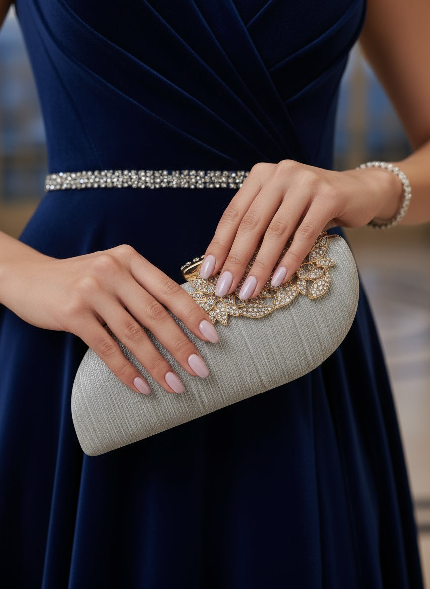 Silver Stylish Clutch Bag