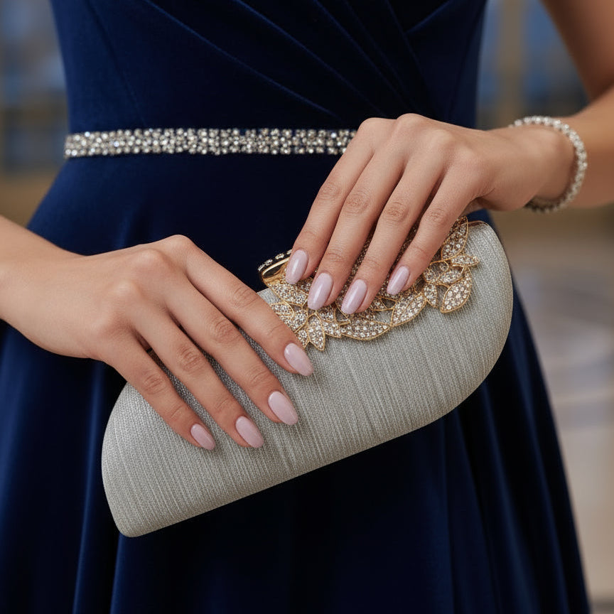 Silver Stylish Clutch Bag