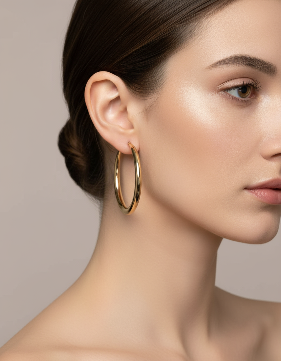Gold Thin Hoop Earrings