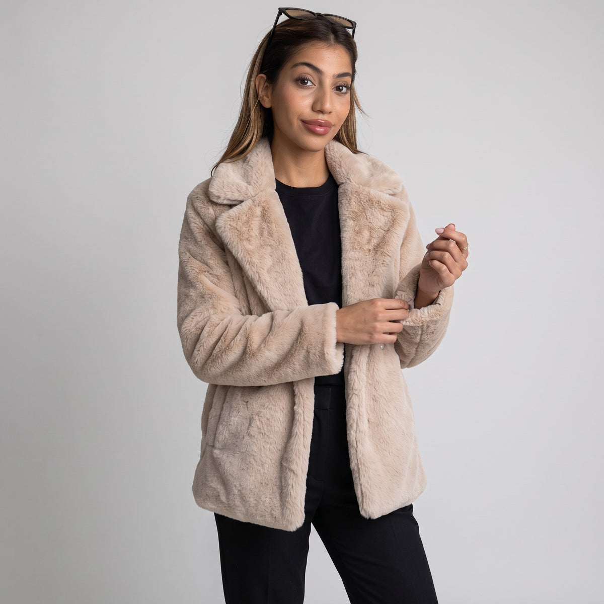 Beige Cozy Fur Jacket