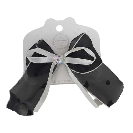 Black Hearts Bow Hairpins
