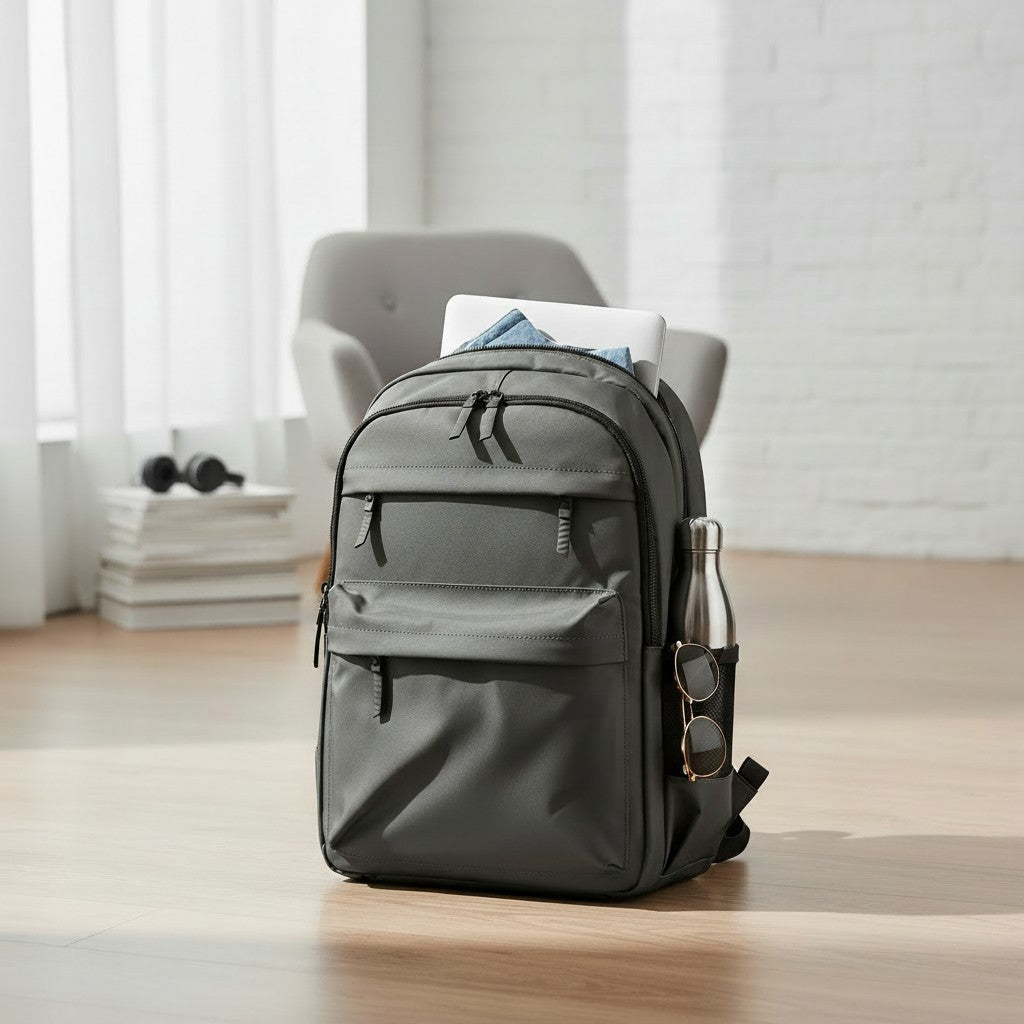 Charcoal business backpack with laptop sleeve and bottle pocket, Jack Gifts Online Lebanon
