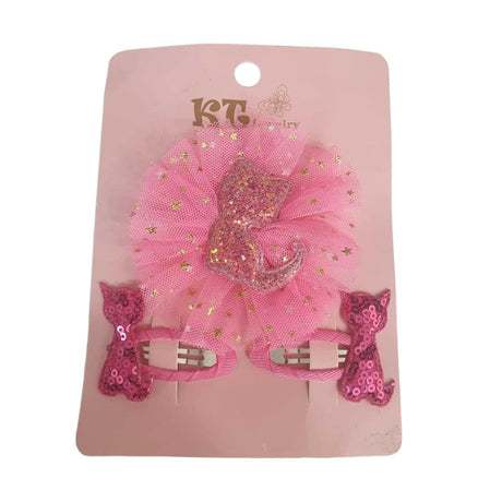 Fushia Cat Hairpins