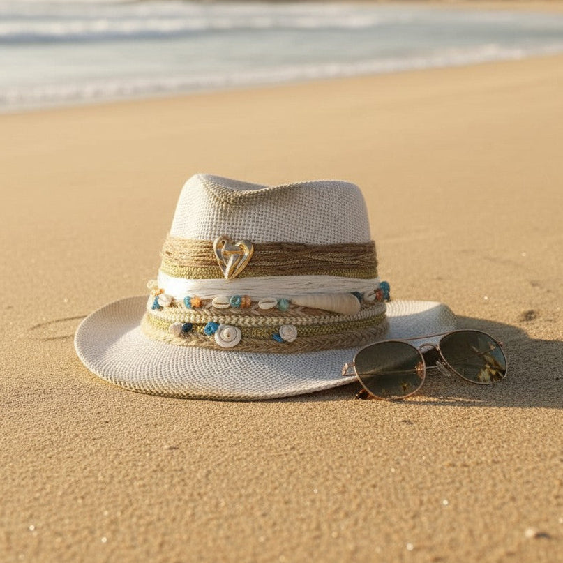 Gold Heart Straw Fedora