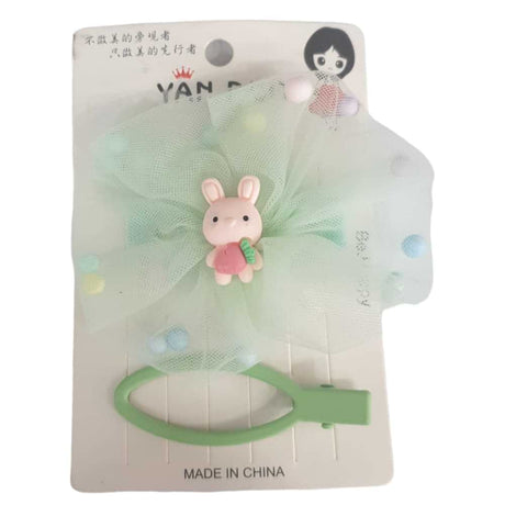 Green Ocean Bunny Hairpins