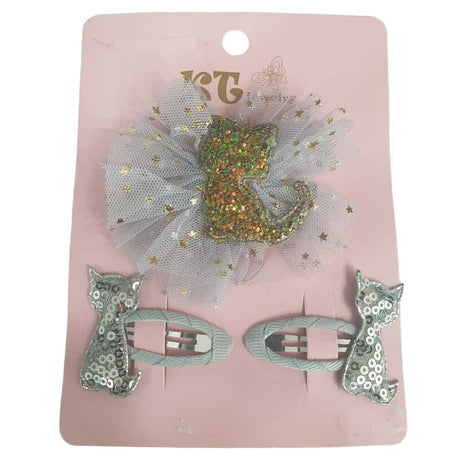 Grey Cat Hairpins