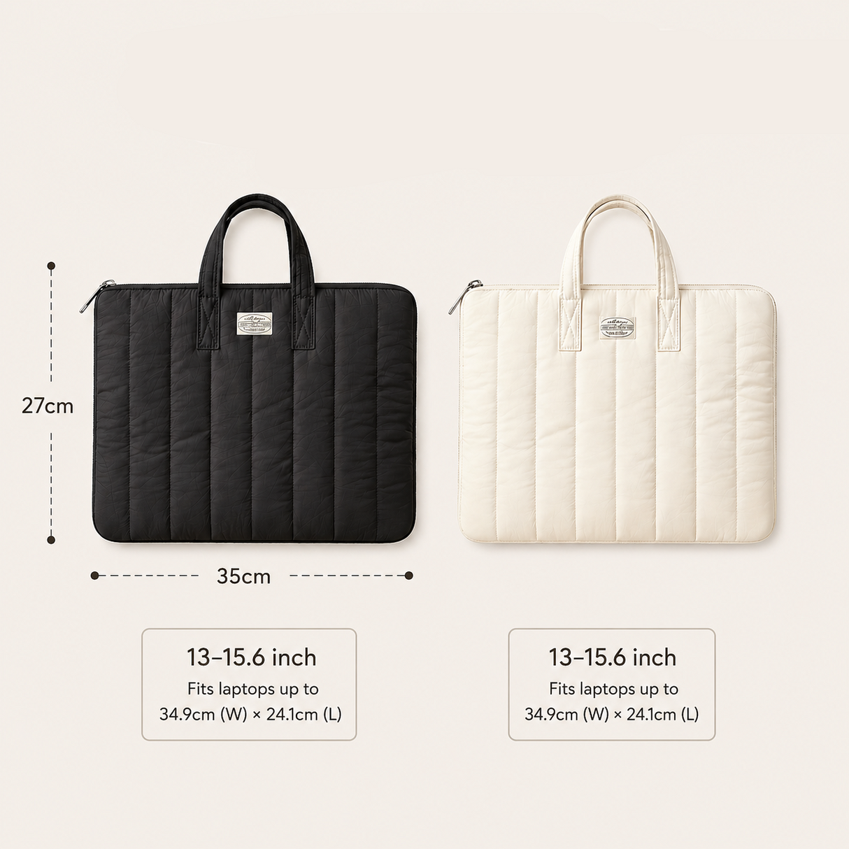 Black and white quilted laptop sleeves with carry handles, Jack Gifts Online Lebanon