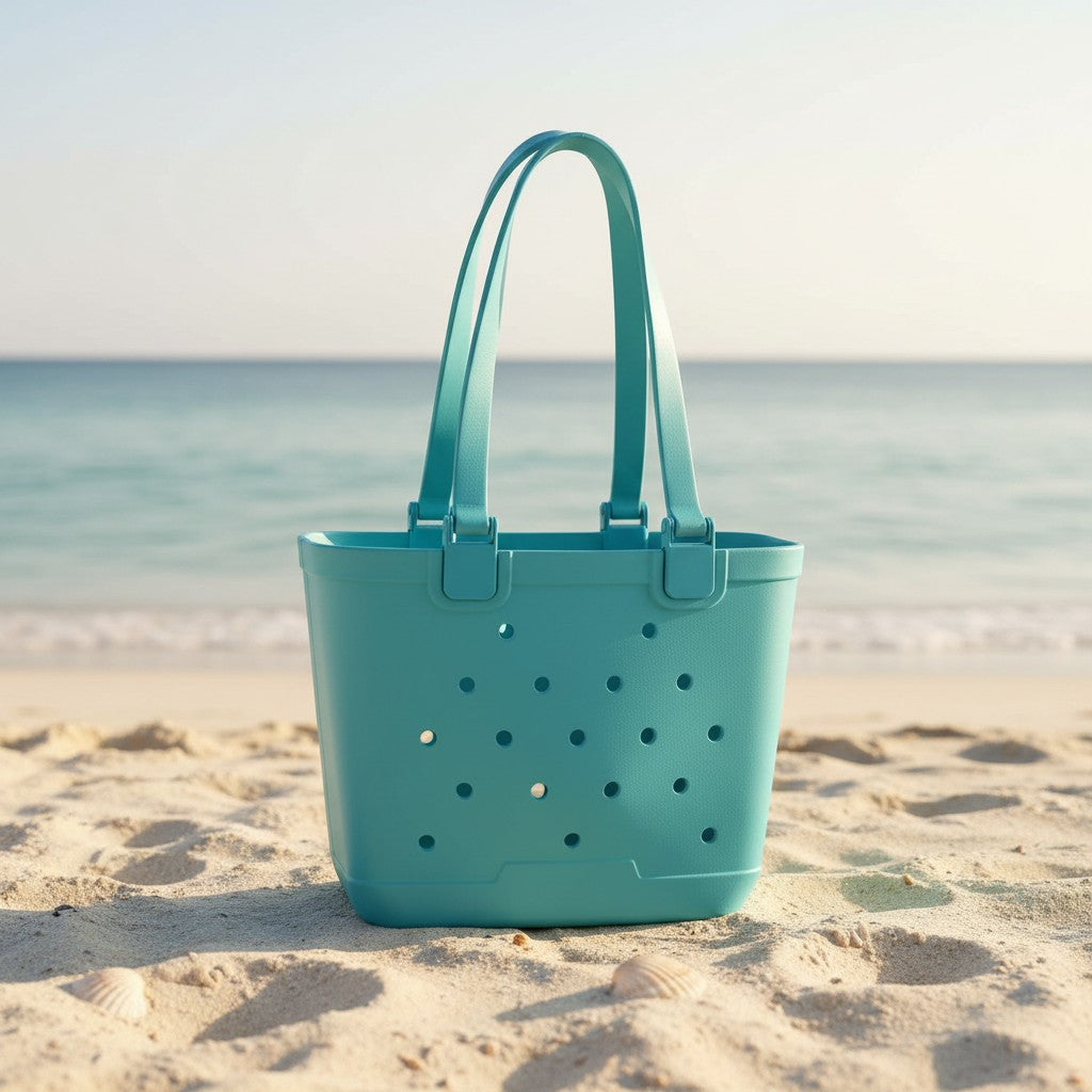 Medium mint EVA beach tote bag with drainage holes, Jack Gifts Lebanon