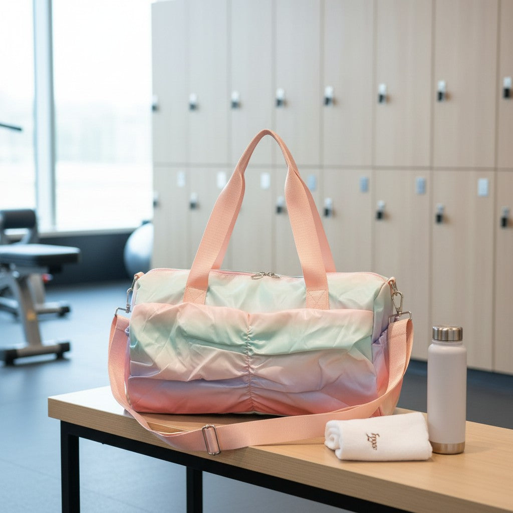 Pastel ombre gym duffel bag with peach straps, Jack Gifts Online Lebanon