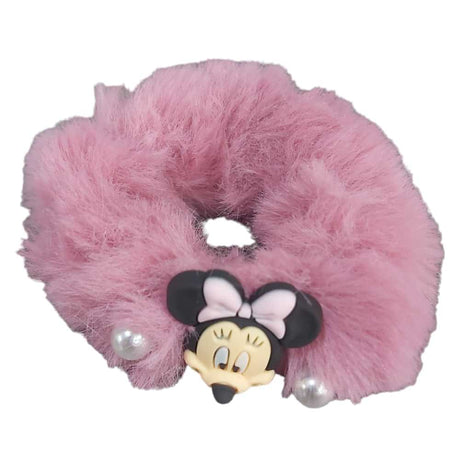 Pink Cartoon Fluffy Hair Tie