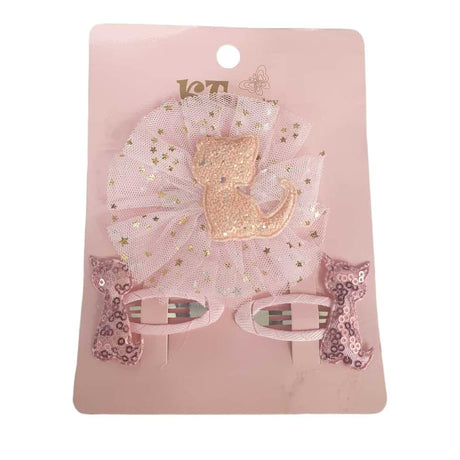 Pink Cat Hairpins