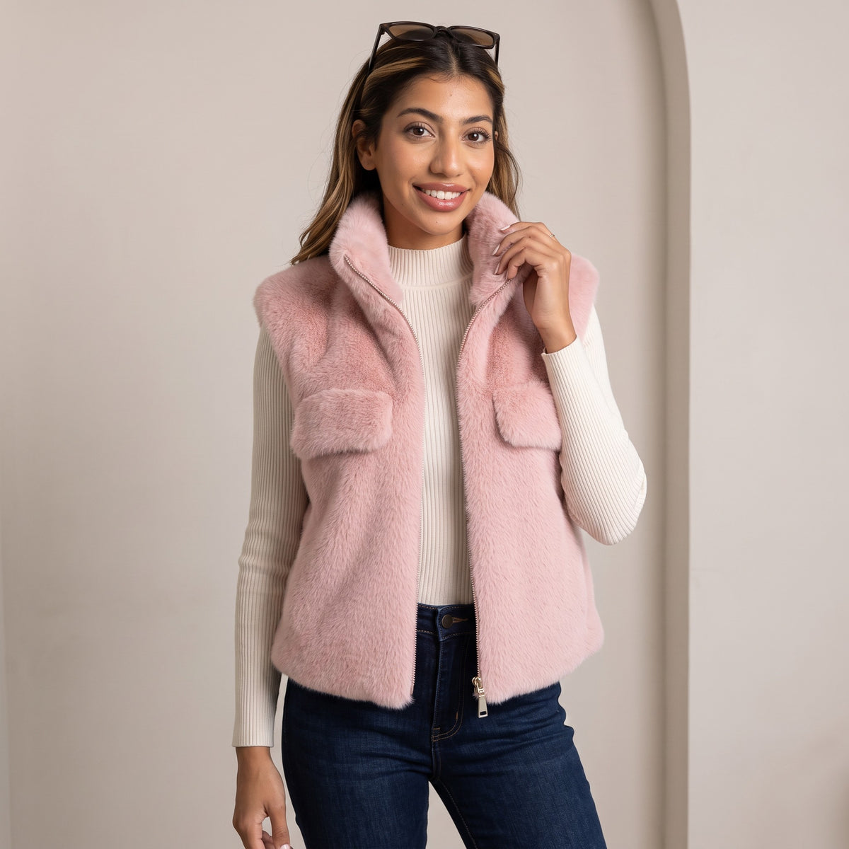 Pink Fur Vest