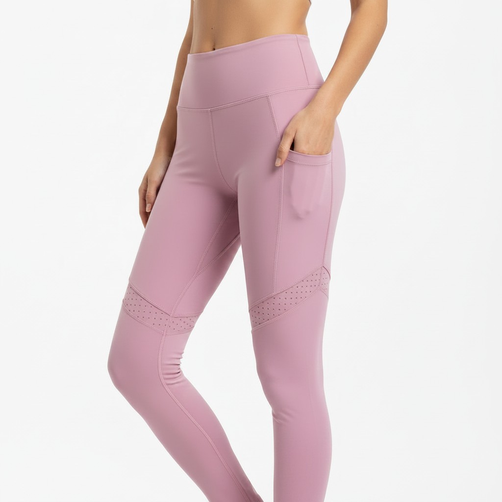 Pink leggings with a plain background