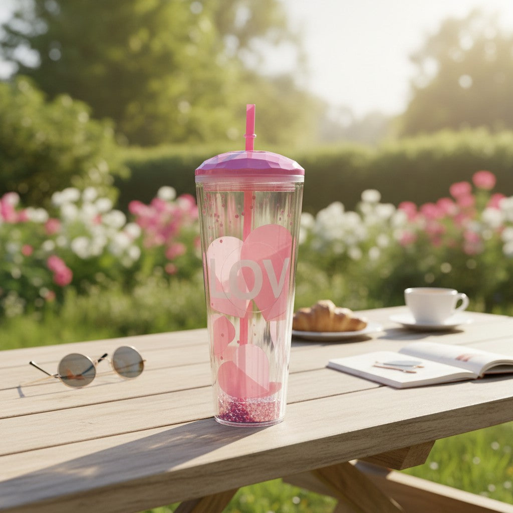Pink Hearts Tumbler
