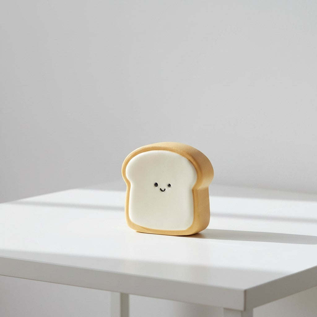 Toast slice squishy toy with a smiley face, Jack Gifts Online Lebanon