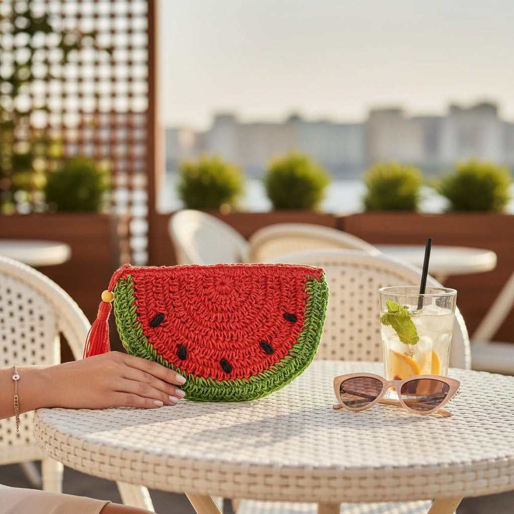 Watermelon shaped crochet pouch clutch, Jack Gifts Online Lebanon