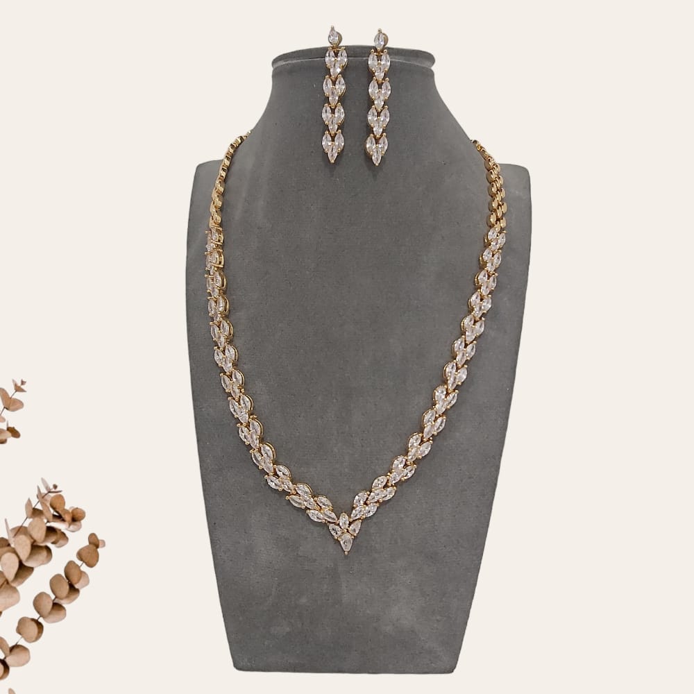 Gold Sparkly Stones Heart Bridal Set 3