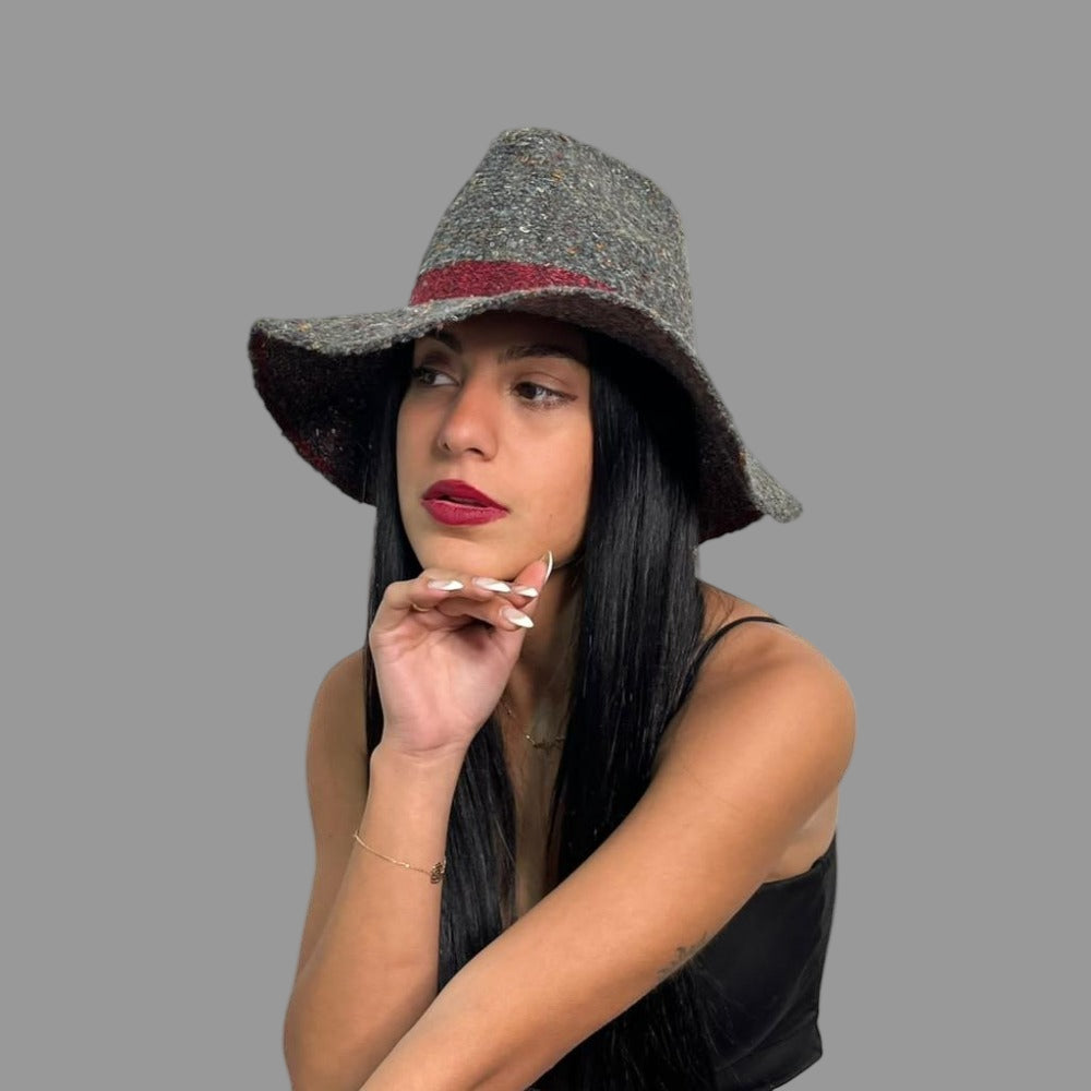 Grey Wool Fedora Hat